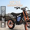 IGC 2000W Electric Dirt Bike with 48V 21AH Battery, 37MPH Tuttio Soleil01 Electric Motorcycle for Adults, 14"/12" Fat Tire E-Bike with 45 Miles Long-Range for Off-Road Mountain (USA Warehouse) #2