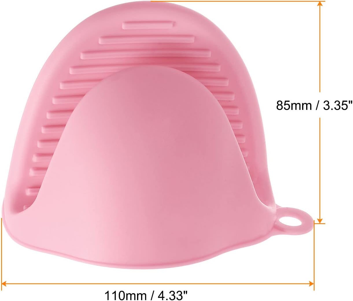 HARFINGTON 4pcs Thickened Mini Oven Gloves, Heat Resistant Silicone Oven Mitts Finger Pinch Grips Pot Holder for Kitchen, Cooking, Baking, BBQ Heat Resistant Gloves, Pink
