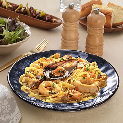 Peohud Set Of 6 Ceramic Dessert Salad Plates, 8 Inch Porcelain Appetizer Plates, Round Reactive Glazed Serving Plate For Salad, Snacks, Appetizer, Pancakes, Steak, Microwave, Oven And Dishwasher Safe #TOP4
