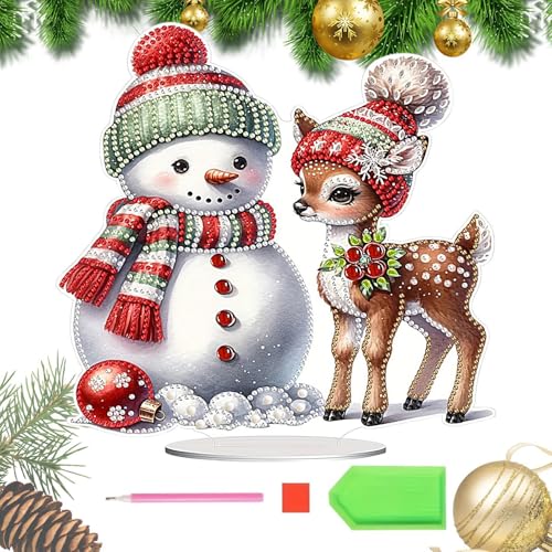 Bonhomme de neige en strass zwxqe pour décoration de table d'hiver