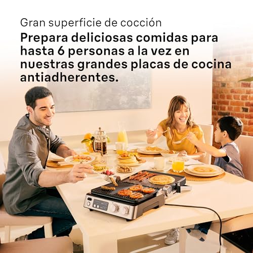 Miniatura 6 de Braun Multigrill 7 Cg 7040, Plancha Cocina Eléctrica Con Control Electrónico, 2 Termostatos Independientes, 3 Posiciones De Cocción, Placas Lavables En Lavavajillas, 2000 W, Negro Acero Inoxidable