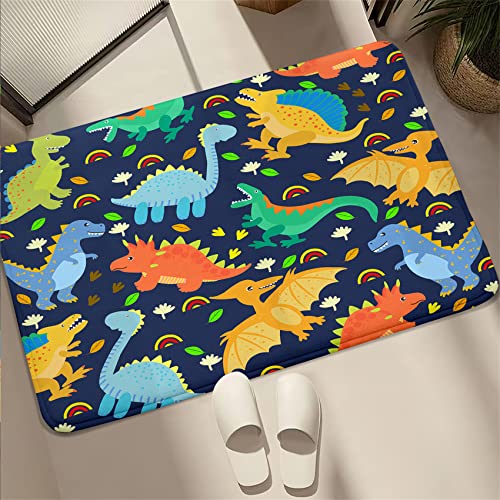 Dinosaur Area Rug, Navy Blue, 2'×3'