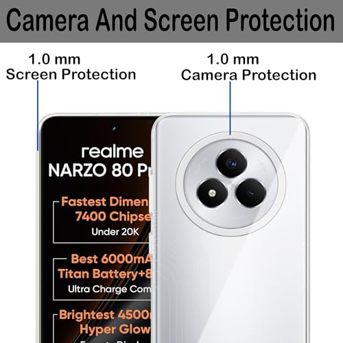 Image of Amazon Brand - Solimo for Realme Narzo 80 Pro 5G Premium Transparent Soft Silicon Crystal Clear Back Cover [Transparent]