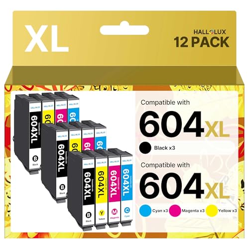 HALLOLUX 604 Patronen 604XL Multipack Kompatibel für Epson 604 Patronen 604 XL für Epson XP 3200 Druckerpatronen für XP 2205 XP 4200 XP 3205 XP 4205 Workforce WF 2930 WF 2935 WF 2910 (12er-Pack)