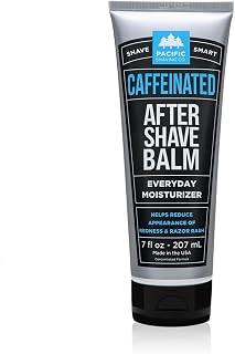 Pacific Shaving Company Caffeinated Aftershave, Men's Grooming Product - Antioxidant Daily Face Lotion + After Shave - Spearmint Post Shave Balm for Sensitive Skin (7 Fl Oz)