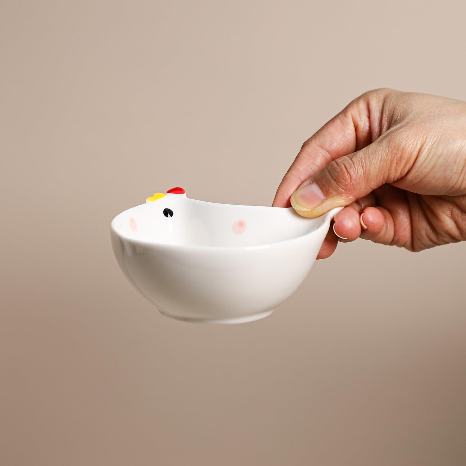 WAIT FLY Chicken Shape Ceramic Side Dishes, Dipping Bowls-Chicken-4 PCS