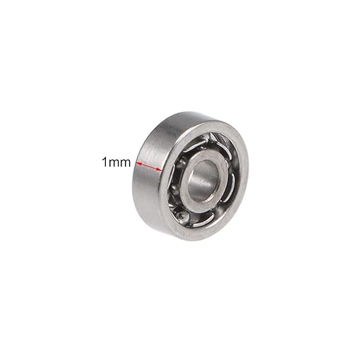 Miniatura 3 de uxcell 681 Rodamientos rígidos de bolas de 0.039 in de diámetro interior de 0.118 in OD 0.039 in de diámetro abierto de acero cromado Z2 20 piezas