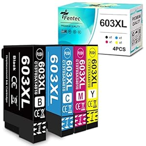 Fentec Inktpatronen 603 XL XP-2155 WF-2820 WF-2840 XP-2105 XP-3150 WF-2870 Inktcartridges Compatibel met Epson 603XL Inkt Ink Cartridges voor XP-2100 XP-3100 XP-3155 XP-4155 XP-4150 WF-2810 WF-2830
