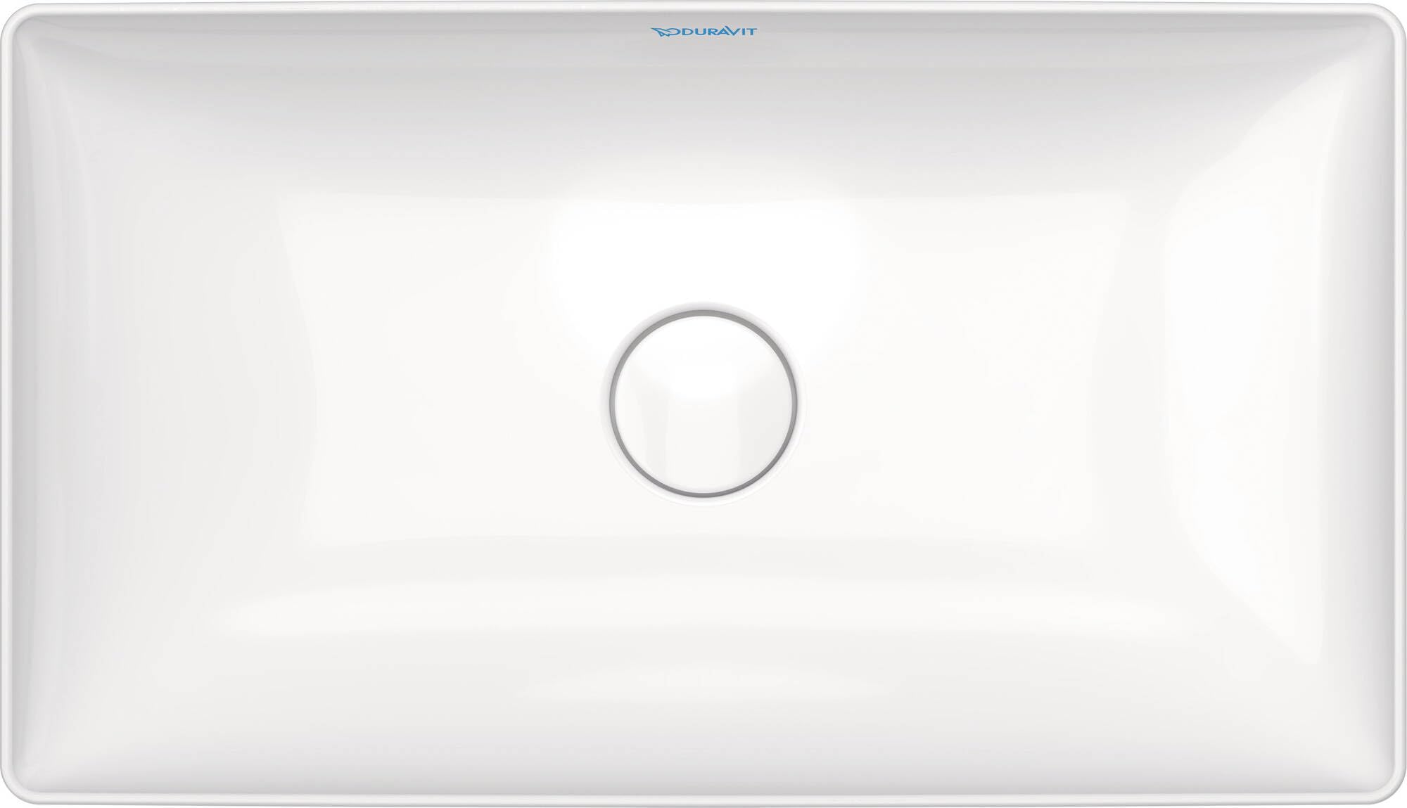 Duravit DuraSquare vasque à poser, 60x34,5cm, sans trou pour robinet, sans trop-plein, paroi arrière vitrifiée, polie, 2355600000, Couleur: blanc