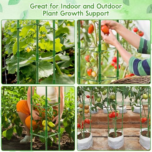 Riare 8 Pack 5.2 FT Tomato Cages for Garden- 63inches Heavy Duty Tomato Stakes and Supports, Adjustable Tall Tomato Plant Support Trellis for Pots, Raised Garden Bed, Climbing Vegetables Plants by Riare - Image 7