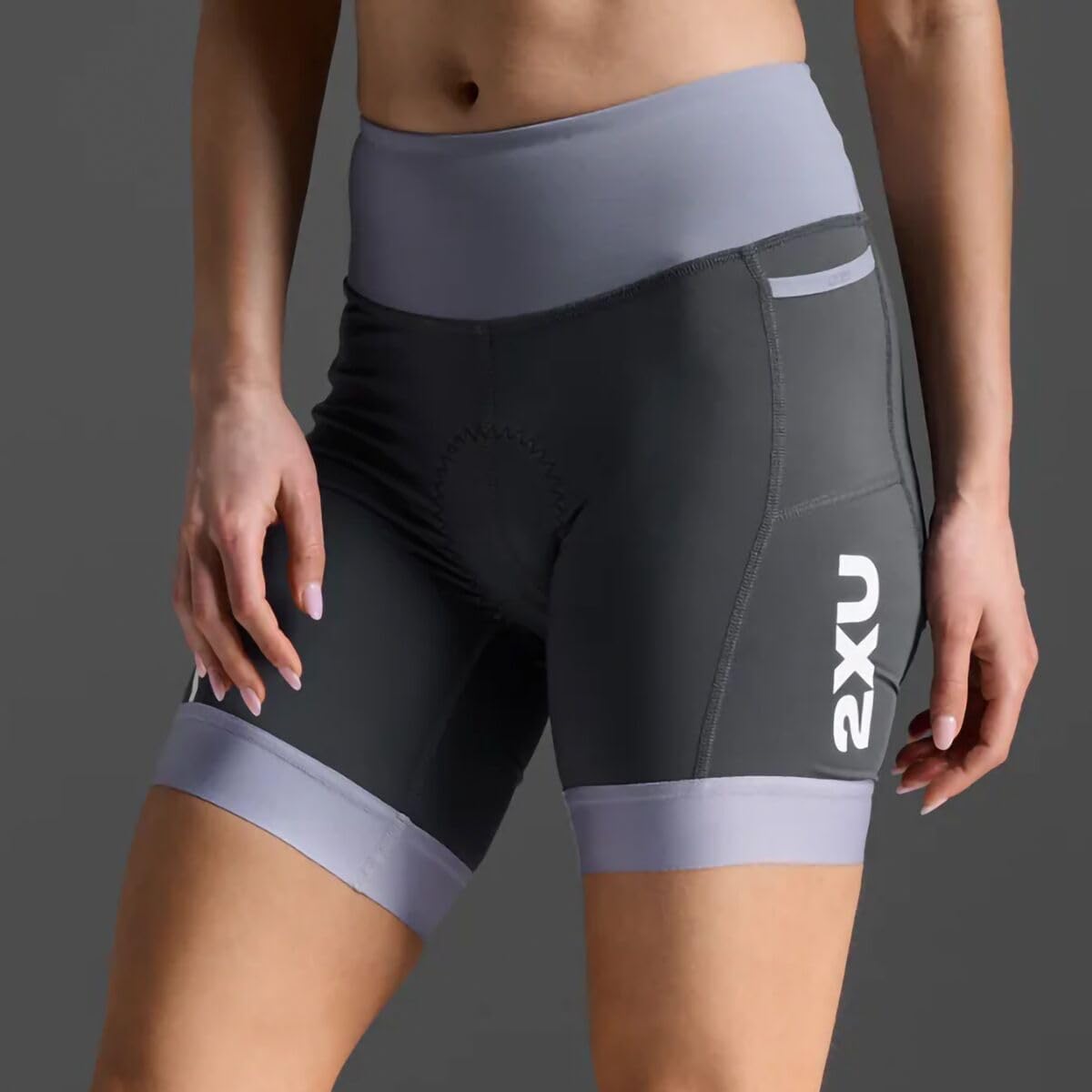 2XU Women's Core 6 Inch Tri Short (US, Alpha, X-Large, Regular, Regular, Standard, Digital Lilac/Turbulence)