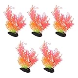 HAPINARY 5 Piezas Plantas Artificiales para Pecera Decoración Realista sin Mantenimiento para Tanque de Peces Acuáticos Seguro y Duradero