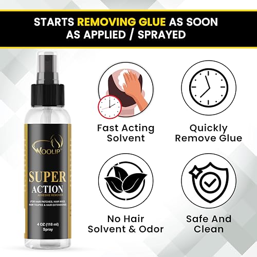 Image of Super Action Adhesive Remover C22 Remover For Wig Glue Hair Patch Glue Fast Acting Skin Friendly Non Oily Formula For Wigs Hair Patches Hair Extensions 1 Litre