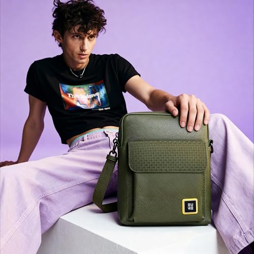 Image of EUME Packsy Sling Bag for Men & Women | Vegan Leather Crossbody Travel Bag | Magnetic Easy Access Pockets | Lightweight 3L Daily Use Bag