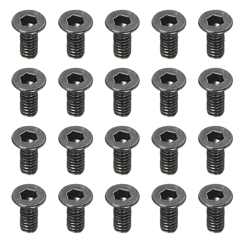 PATIKIL Vis Tête Cylindrique Six Pans Creux M2 x 5 Mm, 50 Pièces Boulons Fraisés Plats Acier Carbone Moyen Entraînement Hexagonal Vis Machine Filetage Complet Oxyde Noir Grade 10.9