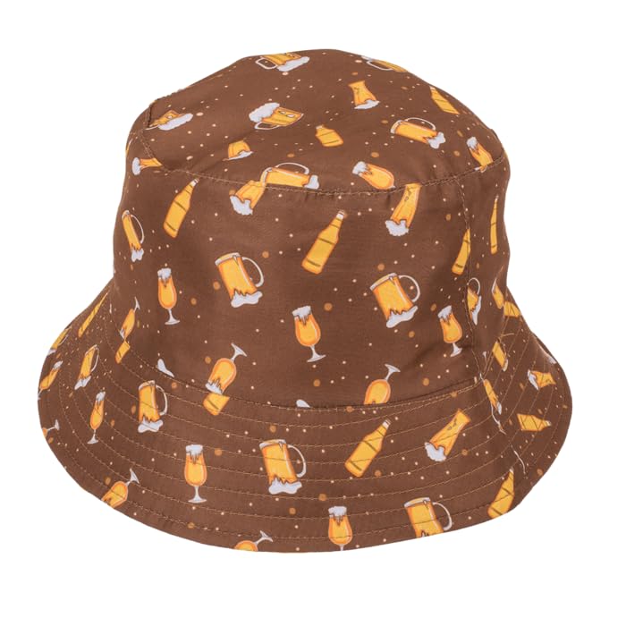 Gorro Pescador Unisex. Gorro Pescador Hombre Mujer. Sombrero Pescador Tipo Bob. Gorro Bucket. Talla única. (Poliéster, Cerveza)