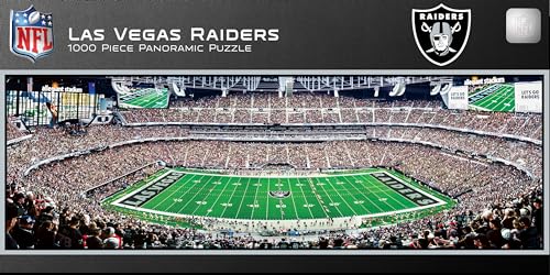 MasterPieces 1000 Piece Sports Jigsaw Puzzle - NFL Las Vegas Raiders Center View Panoramic - 13"x39"