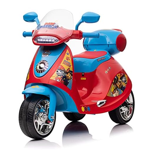 Bang Toys Moto Elétrica Scooter Patrulha Canina 6v Recarregável Vermelha/Azul