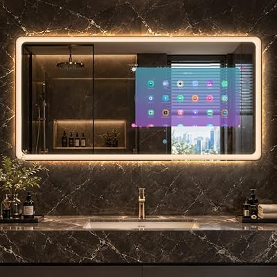 39"x20" Smart Mirror with 22"Touchscreen TV, Android WiFi Mounted Bathroom