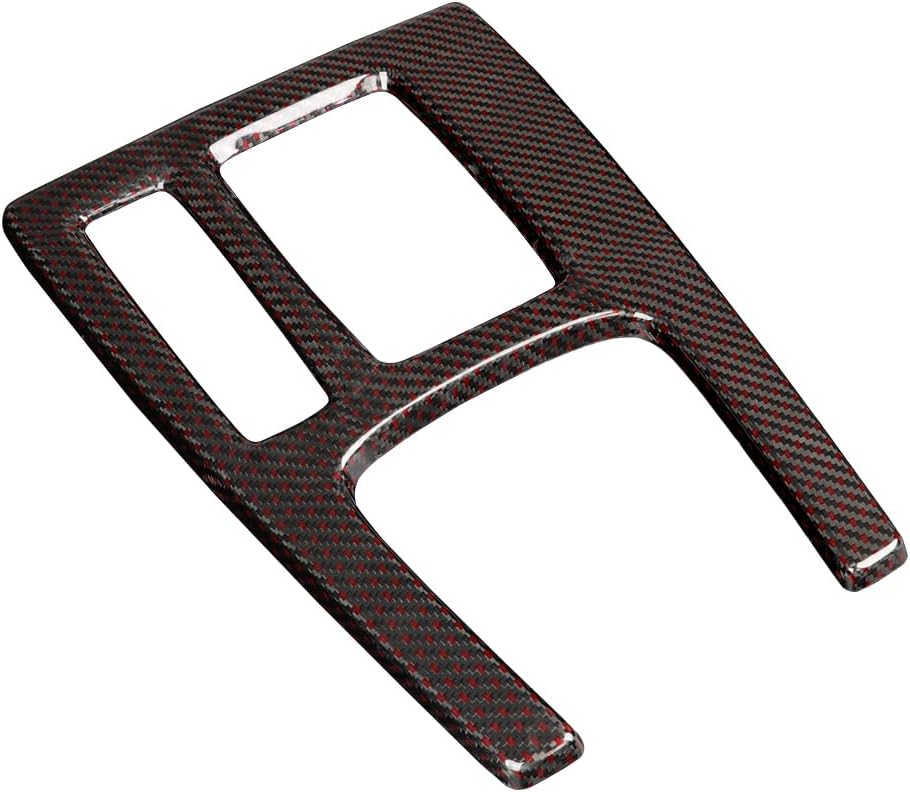 JSWAN Red Black Carbon Fiber Center Console Gear Shift Panel Cover for 11th Gen Civic Type R FL5 Typer Central Control Panel Frame Overlay Gear Shifter knob Frame Cover(Red Black)