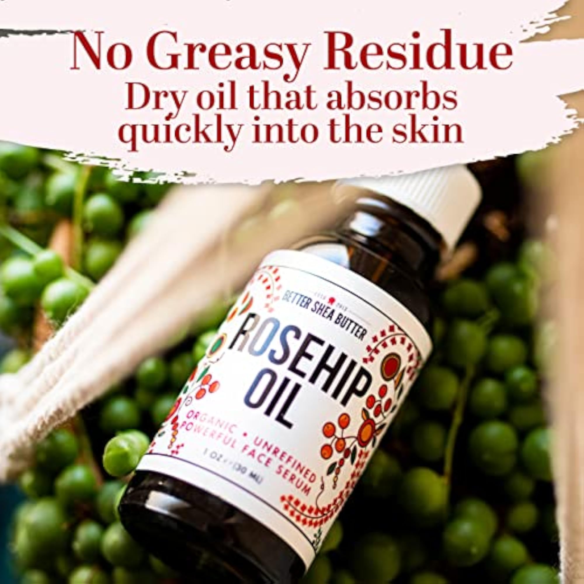 Organic Rosehip Oil, 30ml for Skin Nourishment