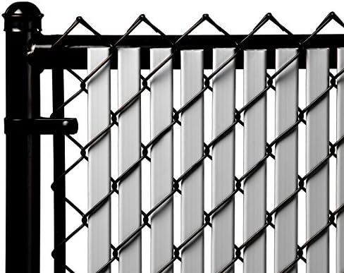 Tube Slats Made in America Privacy Inserts for Chain-Link Fence, Double-Wall Vertical Bottom-Locking Slats for 5' Fence Height (Gray)
