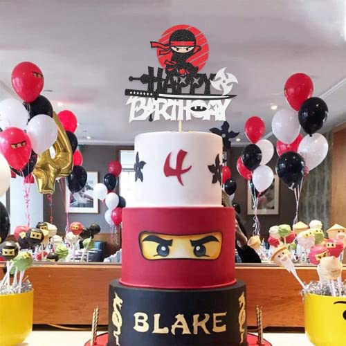 Wishfirst Cartoon Ninja Cake Topper Happy Birthday Cake Decorations Video Game Theme Decor For Kids Boys Girls Baby Shower Birthday Party Decorations Supplies #TOP4