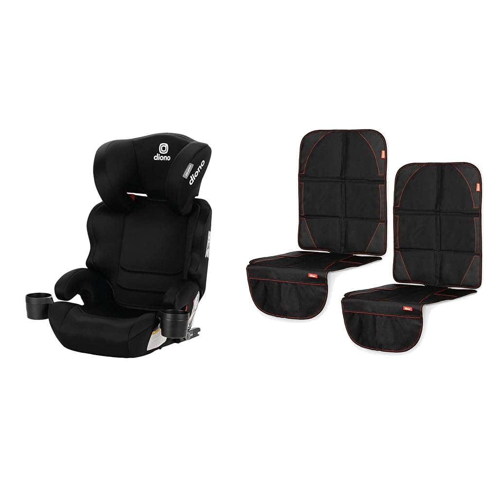 DionoEverett NXT Booster with Rigid Latch Plus 2 Ultra Mat Full Size Car Seat Protectors