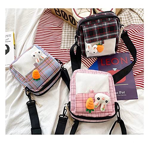 Women Cute Anime Canvas Zipper Crossbody Bag Zipper Handbag Small Shoulder Bag Student Phone Wallet For Girls #TOP5