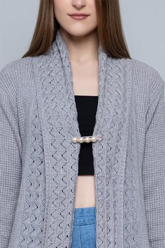 Image of Wear lusso Women's Woolen V-Neck Open Front Shrug Cardigan | Long Sleeve Winter Sweater for Girls & Ladies | Stylish Warm Outerwear in Trendy Colors
