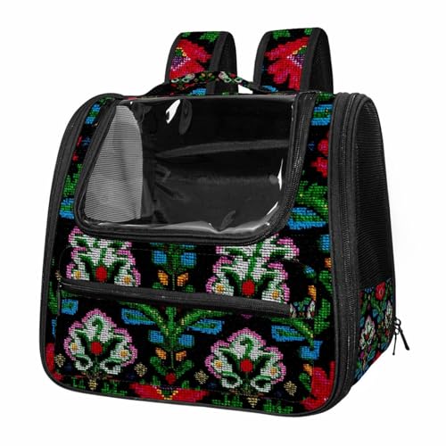 otnrnondcl Geometric Ethnic Oriental (2) Cat Backpack Carrier, Pet Backpack for Dog Cat Puppy Kitty, Travel Carrier for Hiking Walking Outdoor Use