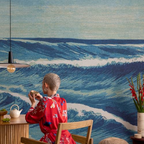 Pose murale facile pour ce grand décor mural intissé vagues de la mer