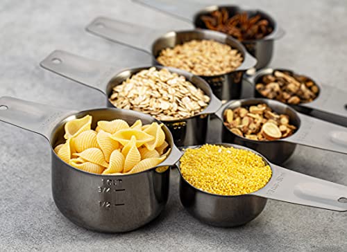 Image of 7-Piece 18 /8 Stainless Steel Measuring Cups Set, Dark Gray