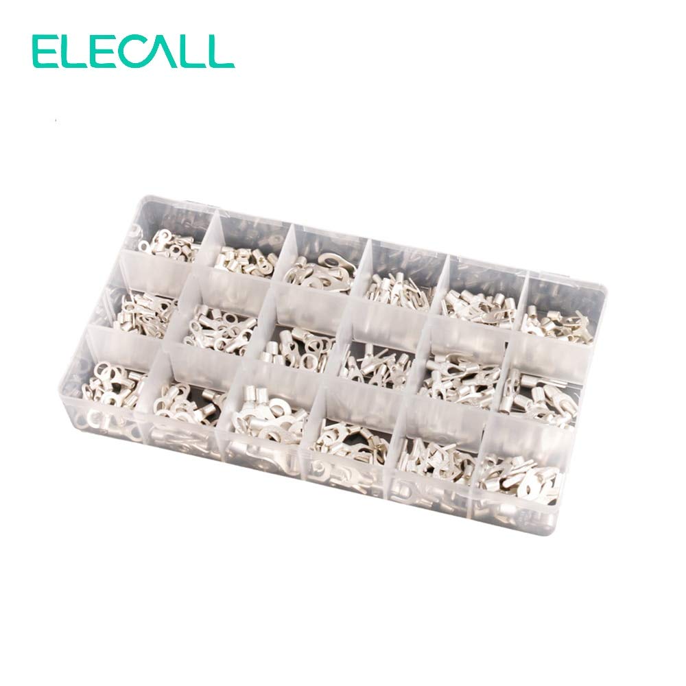 Davitu IT-420Y 420pcs 18 in 1 Purple Copper Terminals Non-Insulated Female Terminals Assortment Kit Cable Wire Connector Crimp Spade