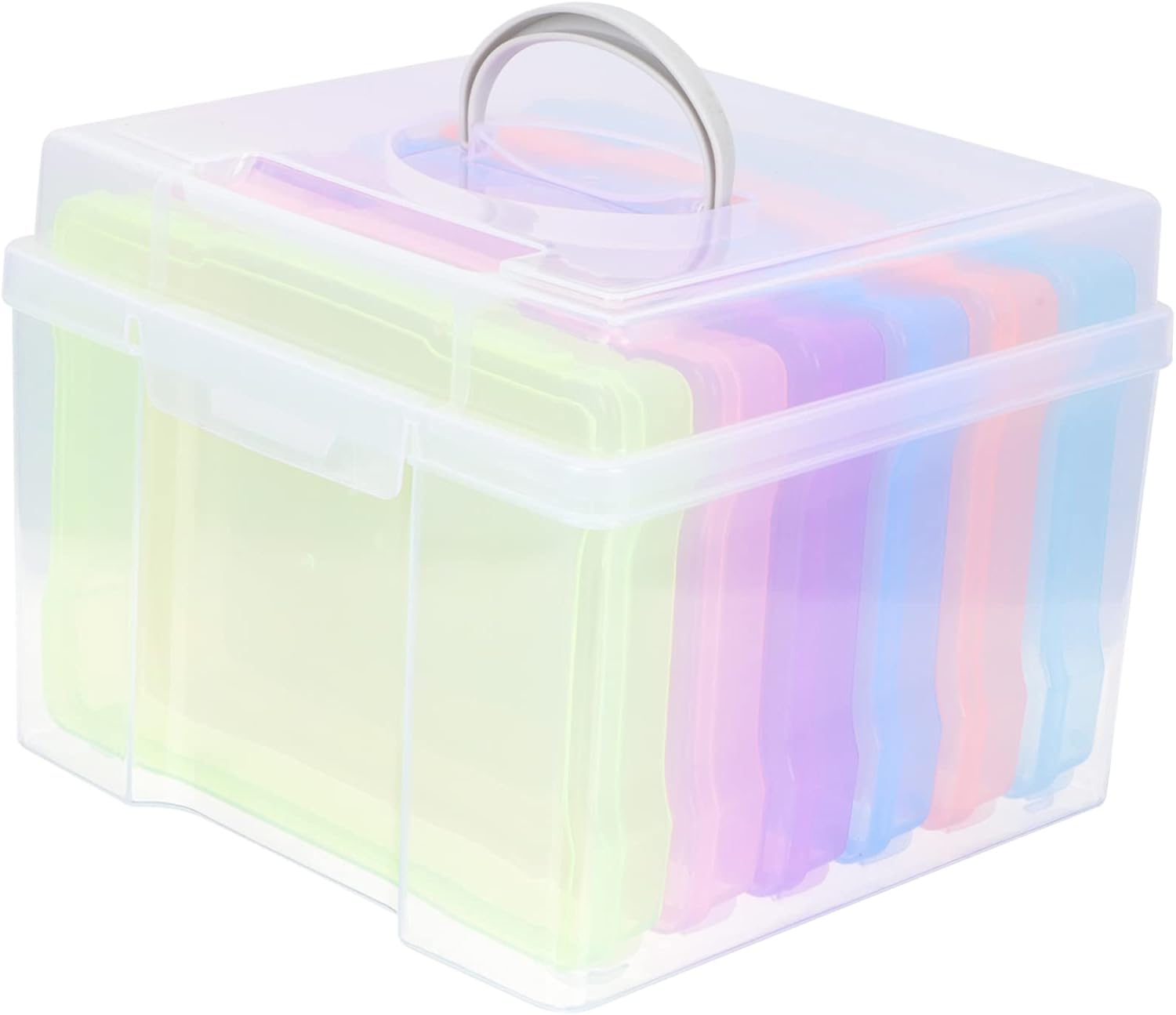 1set Multi-functional Photo Storage Box Organizer for Cards Postcards and Items Snap-tight Closure for Secure Storage