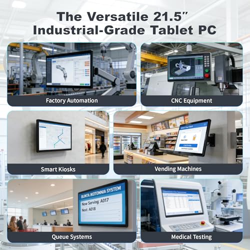 Image of 21.5 inch All in One Tablet Panel PC Win11 Pro, N100 Fanless Industrial Touchscreen Monitor Computer, 8GB RAM 128GB ROM, 1920 * 1080 IPS, USB3.2 * 2, USB2.0 * 2, LAN*2, HDMI2.0, Type-C3.1