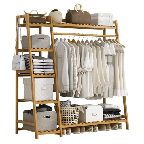 Cintre multifonction en bambou noble de 140 cm pour dressing - 2