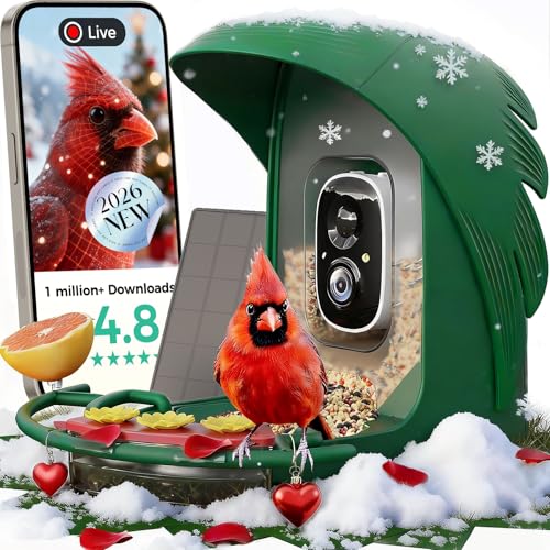 PerchMe® 2025 New AI Bird Feeder with Camera Solar Powered -2K HD Live View,Smart Bird House Camera Wireless Outdoor,DIY Add-ons,Pefect Birding Gift for Parents & Families