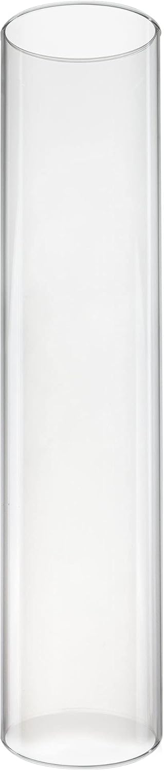 CYS EXCEL D-4" H-18 Glass Open Ended Hurricane Candleholder Bottomless Cylinder Sleeve Clear Chimney Shade Tube Cover, 1 Piece