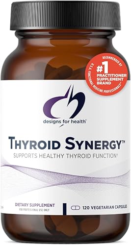 Miniatura 1 de Designs for Health Thyroid Synergy - Suplemento de apoyo tiroideo con yodo, ginseng americano, selenio, zinc + manganeso, vitaminas veganas para la