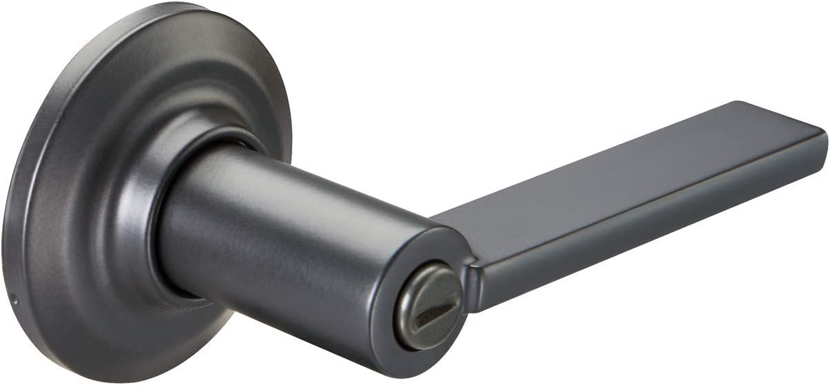 Valdosta Round Lever Privacy (Bed/Bath), Suede Black