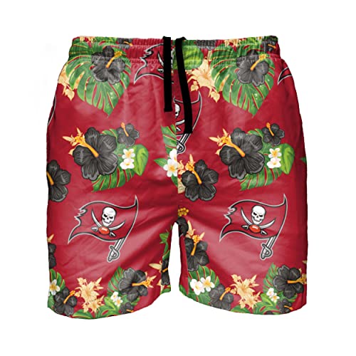 Image of FOCO NFL Mens NFL Team Logo Floral Hawaiian Swim Suit Trunks