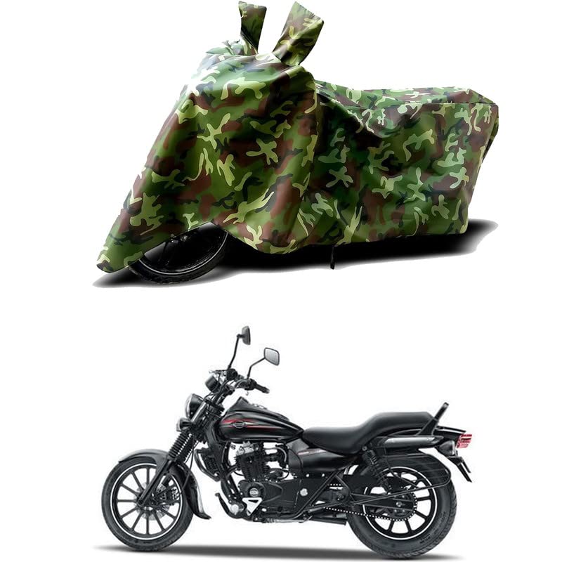 Image of 100% Water Resistant Bike Scooty Two Wheeler Body Cover Compatible for Bajaj Avenger Cruise 220 /UV-Rays /Heat Protection /Birds Dropping /Scratchproof /Dust Proof /Waterproof /All [Green MJ]