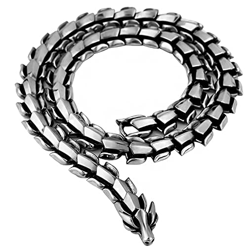 Bracelet serpent Viking fait main en acier inoxydable durable pour motard style punk vintage