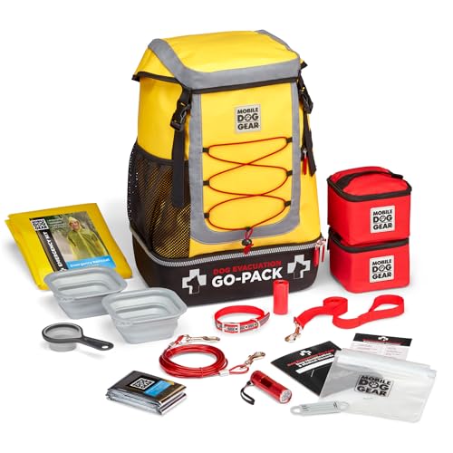 Mobile Dog Gear, Mochila para evacuação de cães – Mochila de luxo + suprimentos de emergência – Kit