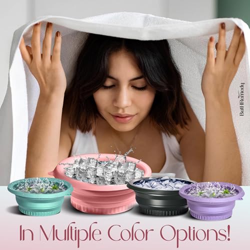 Image of Ice Face Bowl for Skin Care, Foldable Ice Water Bowl for Facial Dip, Reusable Cooling Bowl for Spa, Cold Therapy Bath Bowl for Beauty, Portable Ice Facial Bowl for Daily Skincare (Purple)