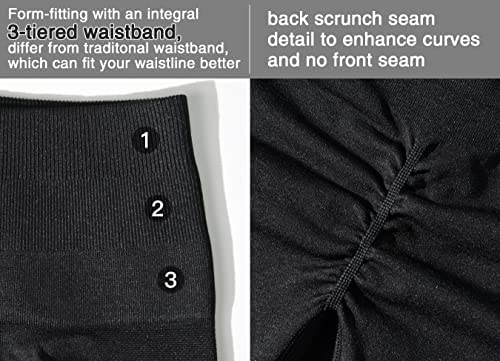 Yeoreo Women Intensify Athletic Shorts Seamless Scrunch Workout Shorts High Waisted Active Gym Yoga Shorts Black M #TOP4