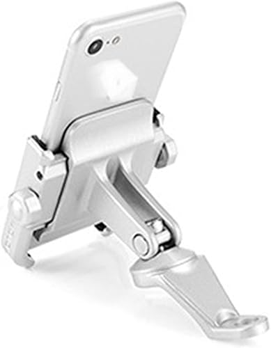 WSNDM Aluminum Alloy Motorcycle Motorbike Handlebar Phone Holder Universal Rearview Mirror Bike Bicycle Holder Soporte Celular Moto (Color Silver B)