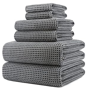 Polyte Handtuch-Set Waffelstruktur 6-teilig