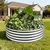 Yortrek 3PCS 4x4x1FT Galvanized Raised Garden Bed Kit,Vegetable Boxes-Round Metal Flower Box,Large Planter Raised Beds Outdoor Garden for Planting,Fruit,Herb-Silver #4